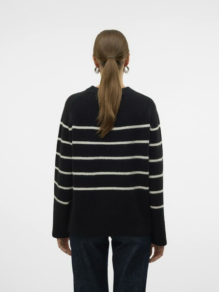 Vero Moda Beige und schwarz gestreifter Damenpullover Vero Moda Flawless