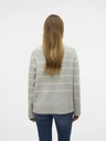 Vero Moda Beige und grau gestreifter Damenpullover Vero Moda Flawless