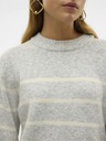 Vero Moda Beige und grau gestreifter Damenpullover Vero Moda Flawless