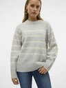 Vero Moda Beige und grau gestreifter Damenpullover Vero Moda Flawless