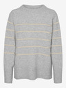 Vero Moda Beige und grau gestreifter Damenpullover Vero Moda Flawless