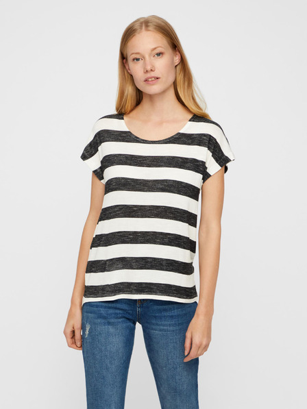 Vero Moda Schwarz-weiß gestreiftes VERO MODA Breitstreifen-T-Shirt
