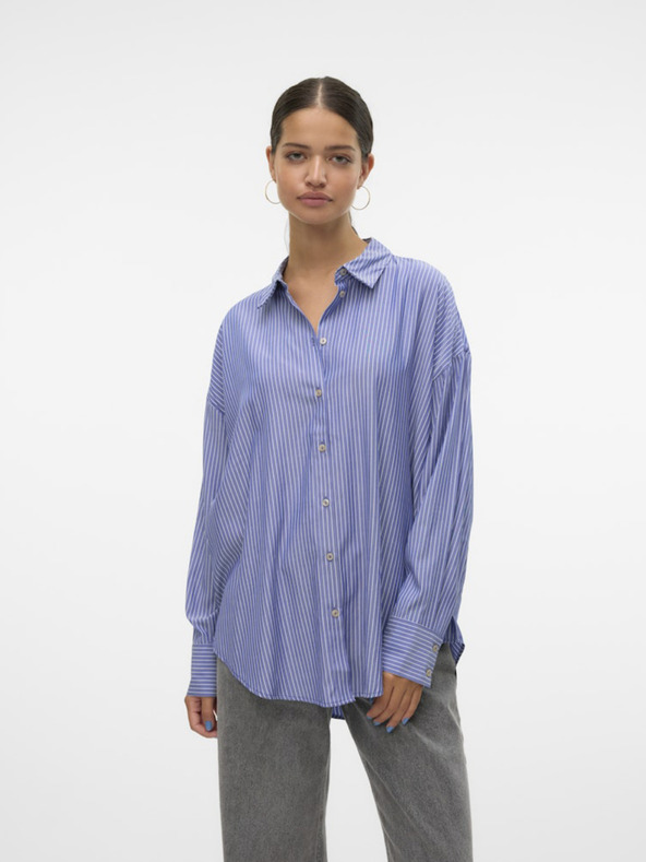 Vero Moda Weiß und blau gestreiftes Damenhemd Vero Moda Nora