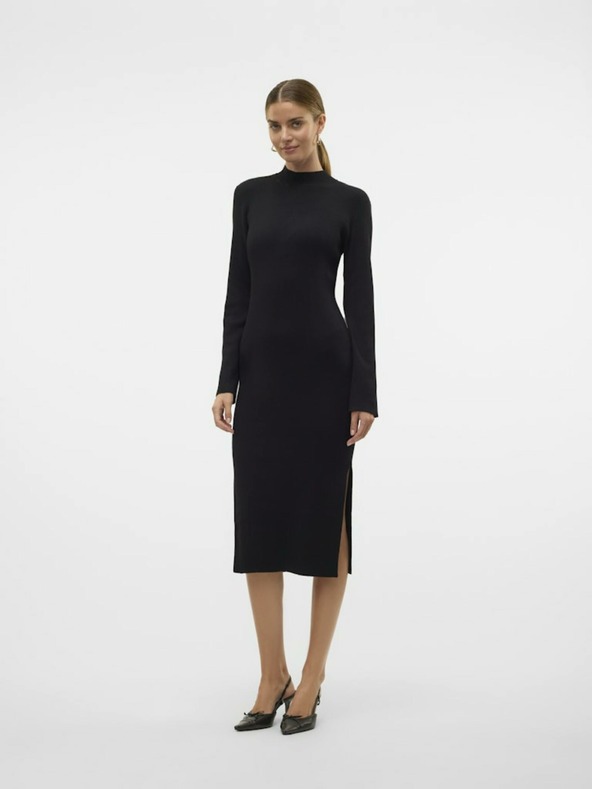 AWARE by VERO MODA Schwarzes Damen-Pullover-Kleid AWARE von VERO MODA Lynzi