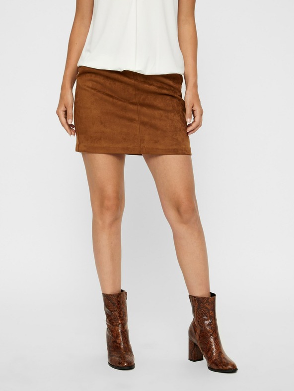 Vero Moda Brauner Wildleder-Rock VERO MODA Donna Dina