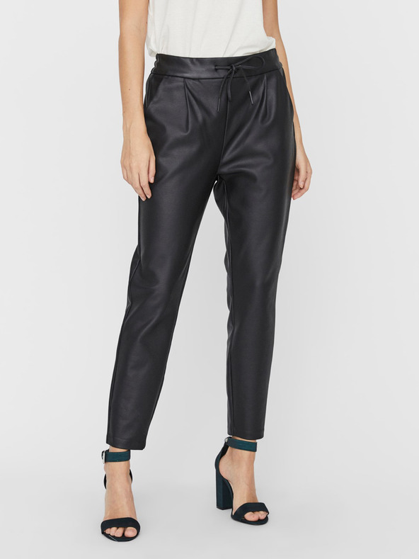 Vero Moda Schwarze Cropped-Lederhose VERO MODA Eva