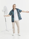 Celio Blaues gemustertes Herrenhemd Celio Vawai