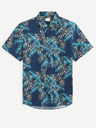 Celio Blaues gemustertes Herrenhemd Celio Vawai