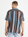 Celio Blau und braun gestreiftes Herrenhemd Celio Taboy