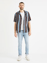 Celio Blau und braun gestreiftes Herrenhemd Celio Taboy