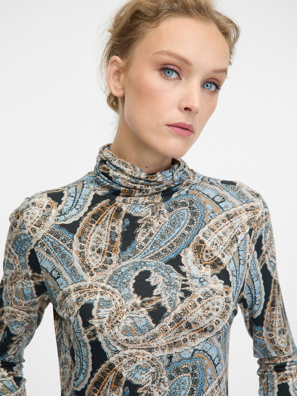 Orsay Blauer gemusterter Damen-Rollkragenpullover ORSAY