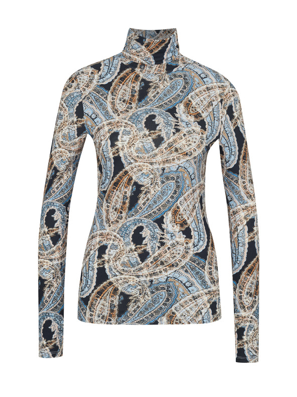 Orsay Blauer gemusterter Damen-Rollkragenpullover ORSAY