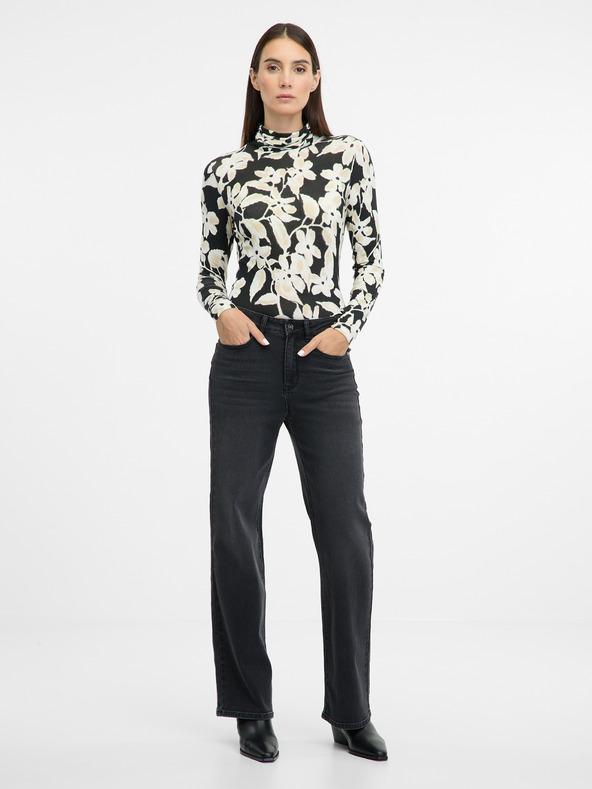 Orsay Schwarzer gemusterter Damen-Rollkragenpullover ORSAY