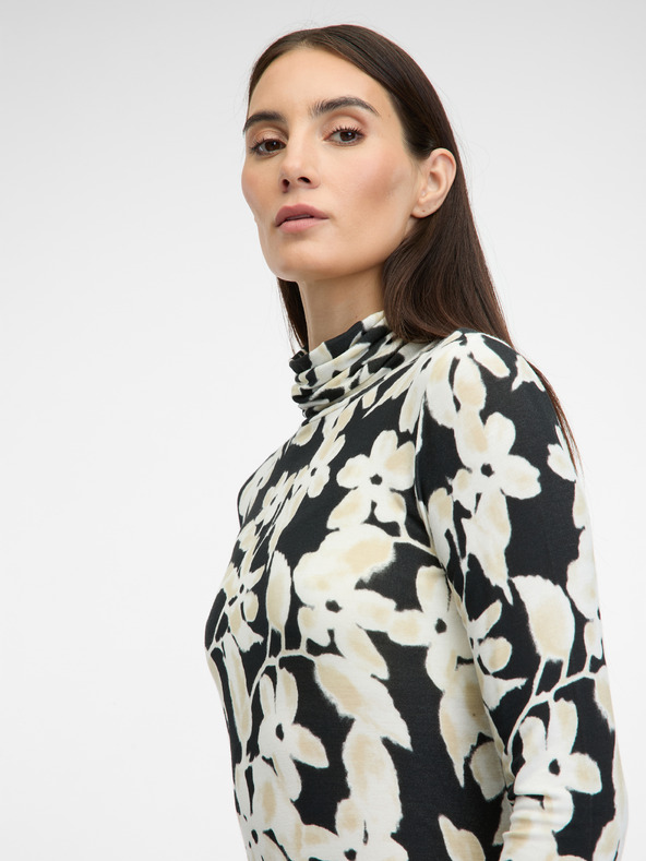 Orsay Schwarzer gemusterter Damen-Rollkragenpullover ORSAY