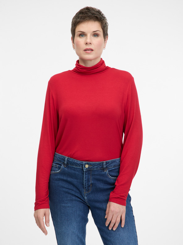 Orsay Rotes Damen-Langarm-T-Shirt ORSAY