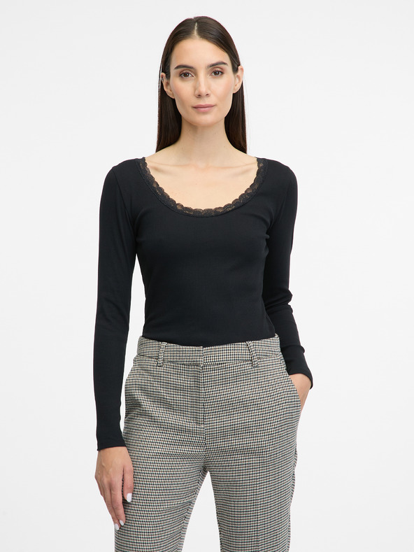 Orsay Schwarzes Damen-Langarm-T-Shirt ORSAY