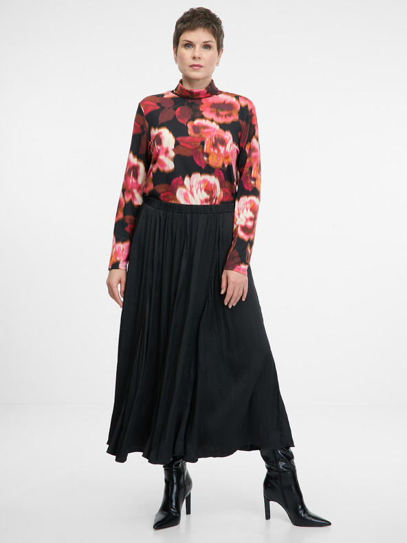 Orsay Rot gemustertes Damen-Langarm-T-Shirt ORSAY