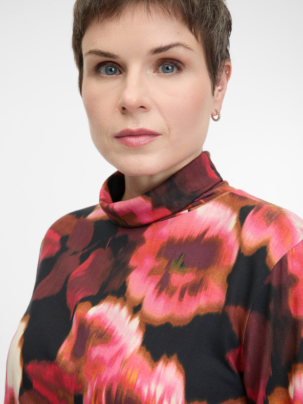 Orsay Rot gemustertes Damen-Langarm-T-Shirt ORSAY