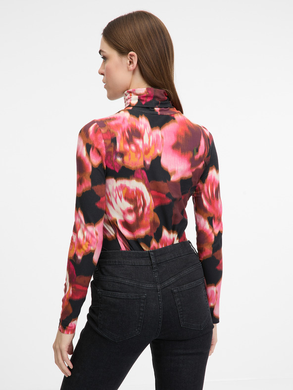 Orsay Rot gemustertes Damen-Langarm-T-Shirt ORSAY