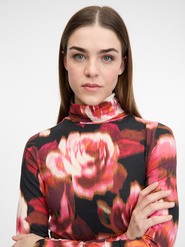 Orsay Rot gemustertes Damen-Langarm-T-Shirt ORSAY