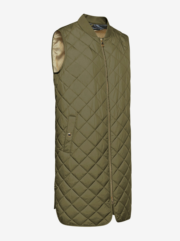 Geox Khaki Damen-Steppweste lang Geox Asheely