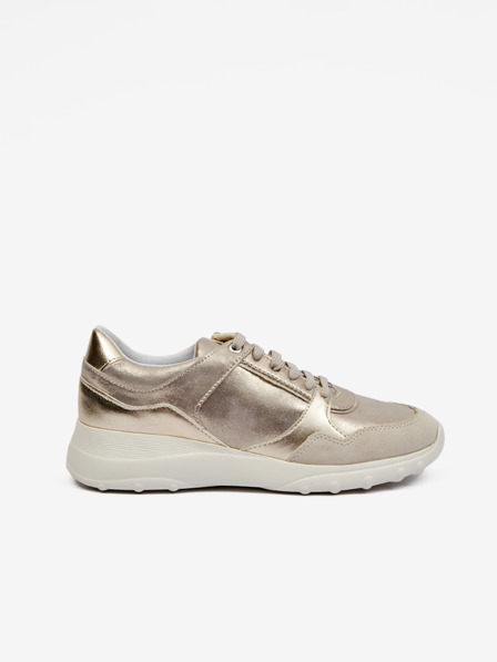 Geox Damen Sneaker in Goldfarbe mit Wildlederelementen Geox Alleniee