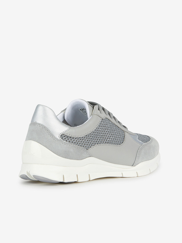 Geox Graue Damen-Sneakers mit Lederdetails Geox Sukie