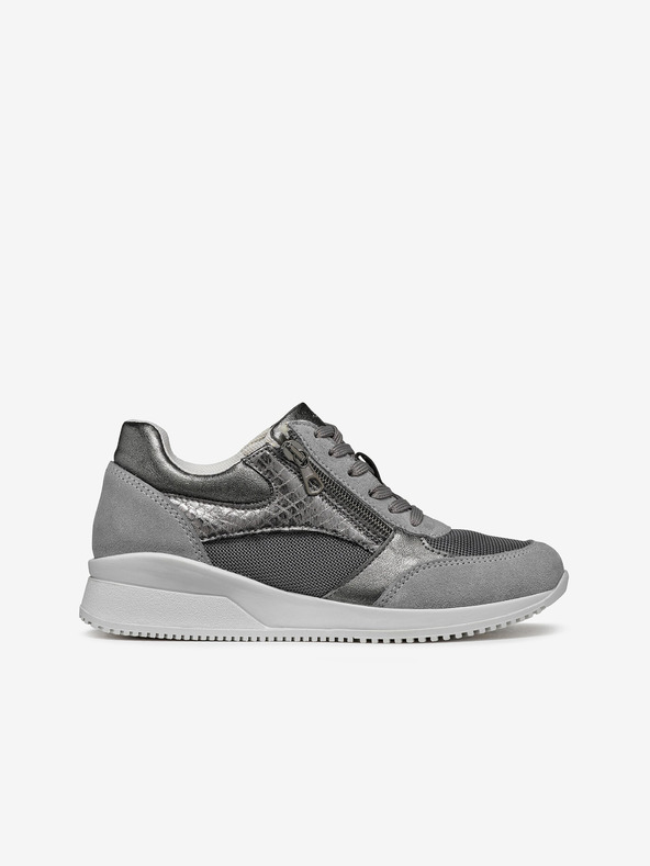 Geox Grau Damen Geox Haleney Turnschuhe