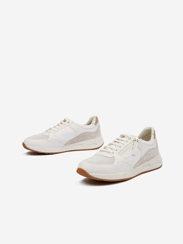 Geox Cremefarbene Damen-Turnschuhe Geox Bulmya