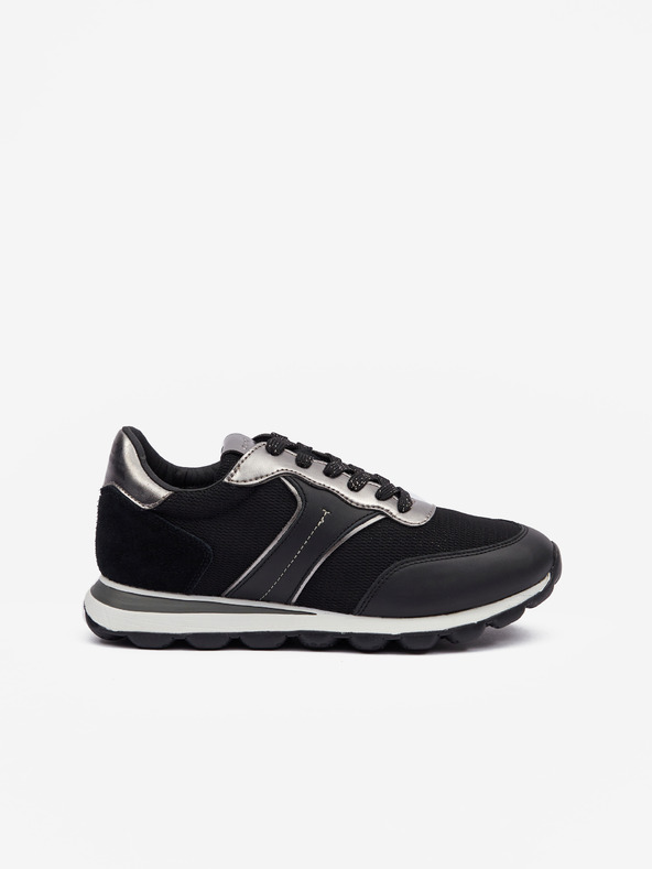 Geox Schwarze Damen-Sneakers mit Lederdetails Geox Spherica V Series