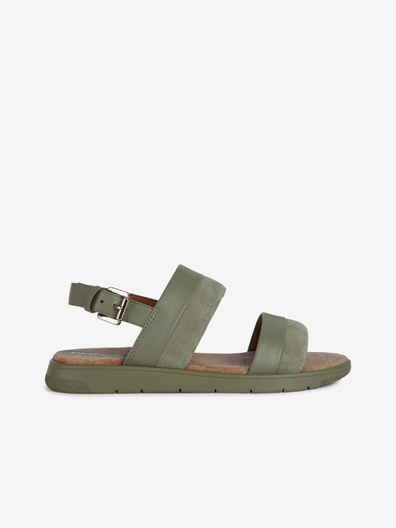 Geox Grüne Damen Ledersandalen Geox Dandra