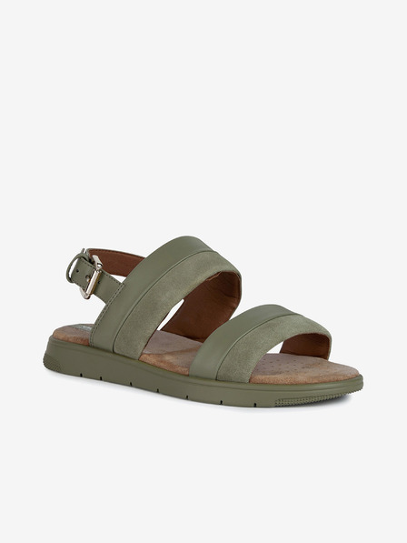 Geox Grüne Damen Ledersandalen Geox Dandra