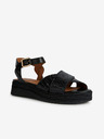 Geox Schwarze Damen Ledersandalen Geox Eolie