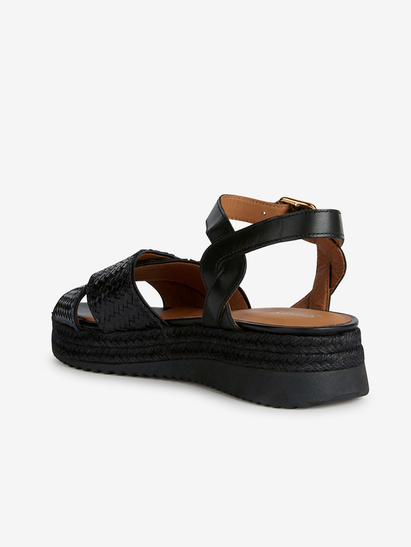 Geox Schwarze Damen Ledersandalen Geox Eolie