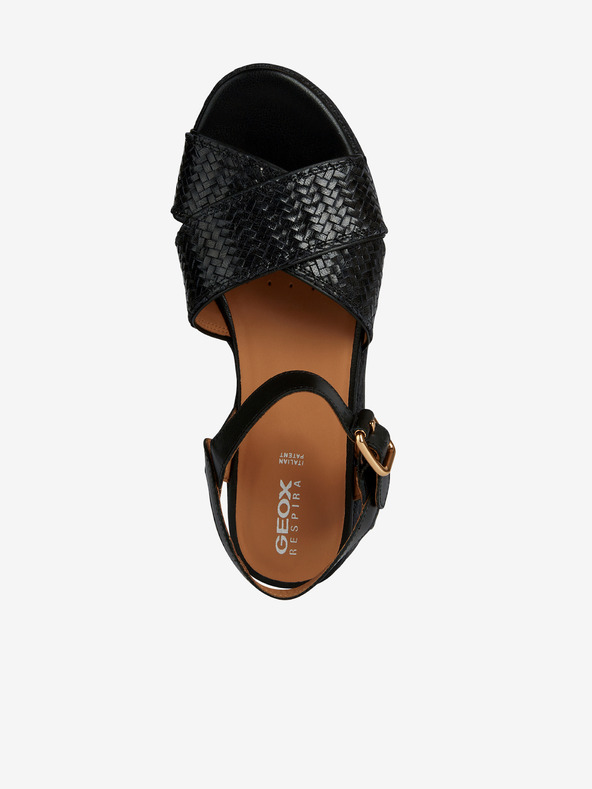 Geox Schwarze Damen Ledersandalen Geox Eolie