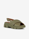 Geox Grüne Damen Leder Plateau Sandalen Geox