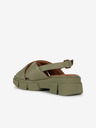 Geox Grüne Damen Leder Plateau Sandalen Geox