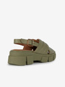 Geox Grüne Damen Leder Plateau Sandalen Geox