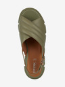 Geox Grüne Damen Leder Plateau Sandalen Geox