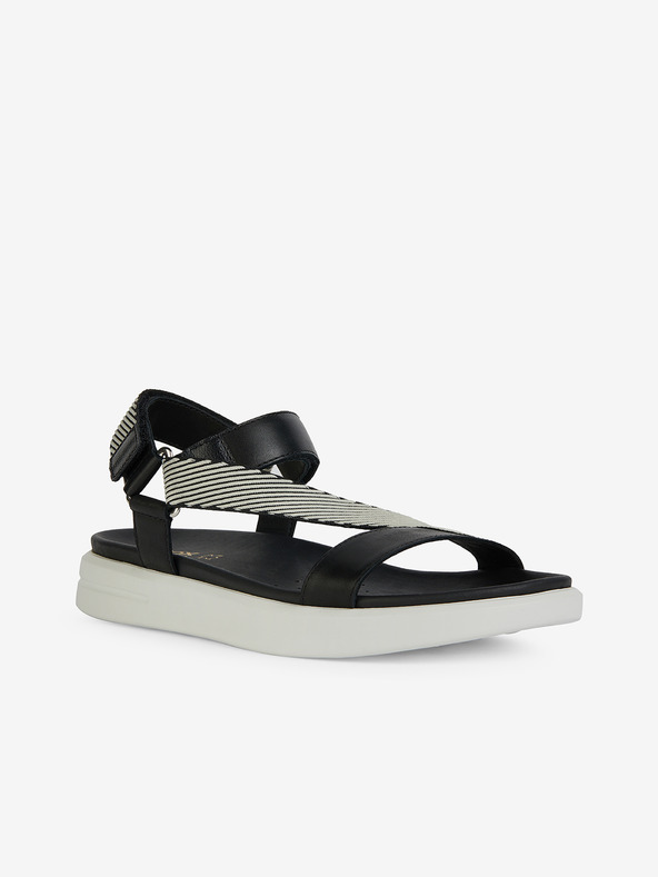 Geox Schwarze Damen-Ledersandalen Geox Xand