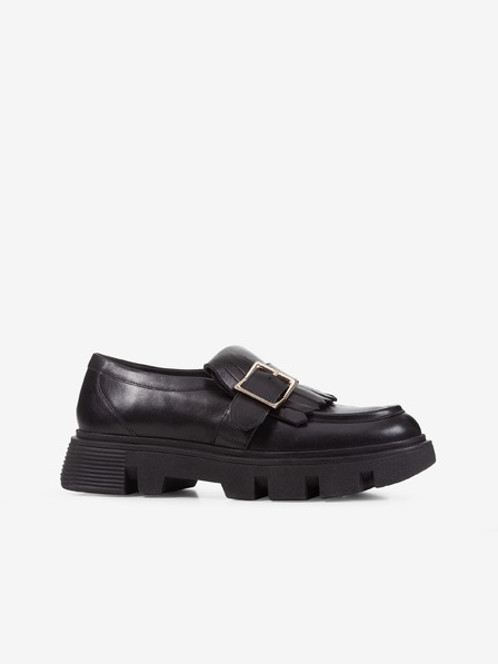Geox Schwarz Damen Leder Loafers Geox Vilde