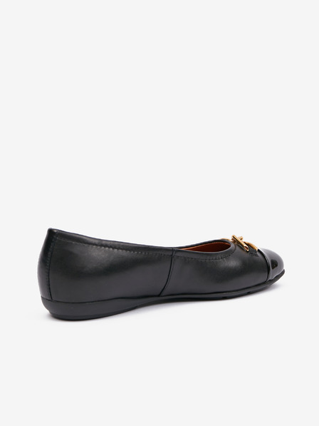 Geox Schwarze Damen Leder Ballerinas Geox Annytah