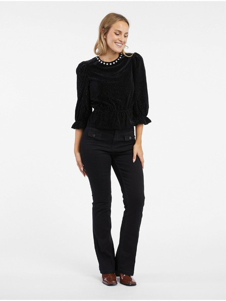 Orsay Schwarze Damen-Samtbluse ORSAY