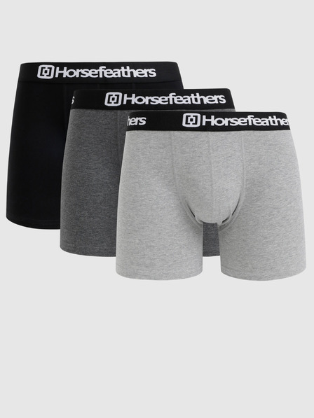 Horsefeathers Dreierpack Horsefeathers Dynasty Boxershorts in Grau und Schwarz