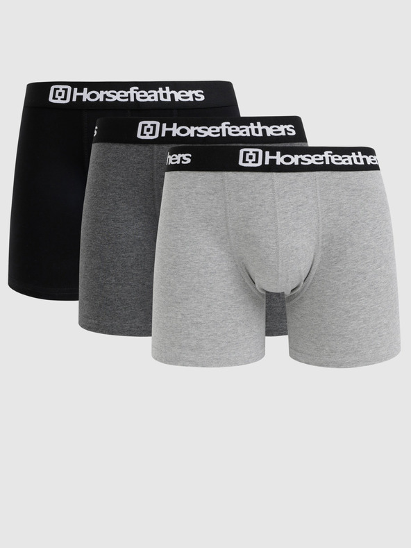 Horsefeathers Dreierpack Horsefeathers Dynasty Boxershorts in Grau und Schwarz
