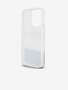 DKNY Liquid Glitter Arch Logo Back Cover für iPhone 14 Pro Transparent DKNY