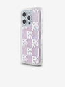 DKNY Liquid Glitter Checkered Pattern Back Cover für iPhone 15 Pro Pink DKNY