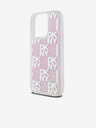 DKNY Liquid Glitter Checkered Pattern Back Cover für iPhone 15 Pro Pink DKNY