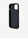 DKNY Schutzhülle für iPhone 15 aus PU-Leder mit Karomuster und Streifen Schwarz DKNY