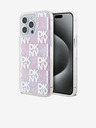 DKNY Liquid Glitter Checkered Pattern Back Cover für iPhone 15 Pro Max Pink DKNY
